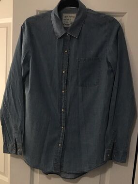 girl krazy Blue Denim Button-Down Shirt